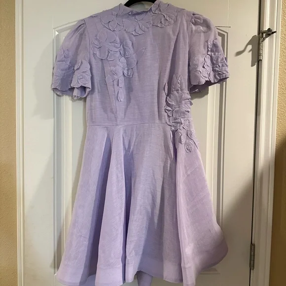 ANTONIO MELANI Lilac Dress with Floral Details - Picture 2 of 2